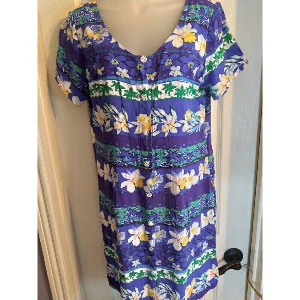 Jams World Dress Vintage Orchid Row Purple Floral Button Up Sz 11